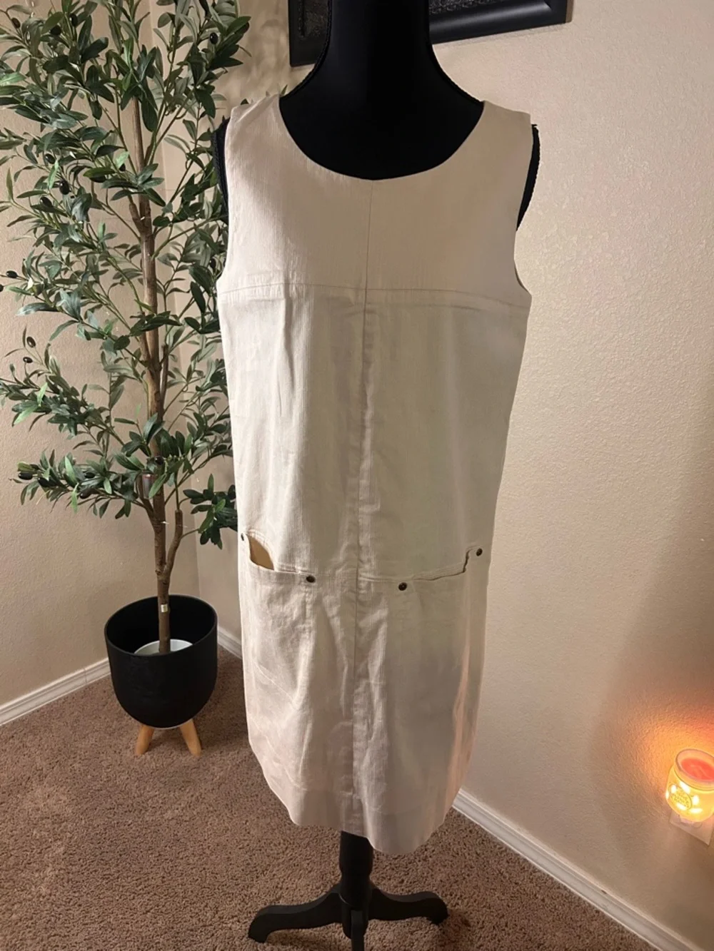 J. Crew Urbanite Shift Dress Jumper Cream Tan Khaki Size 8 - Picture 6 of 6